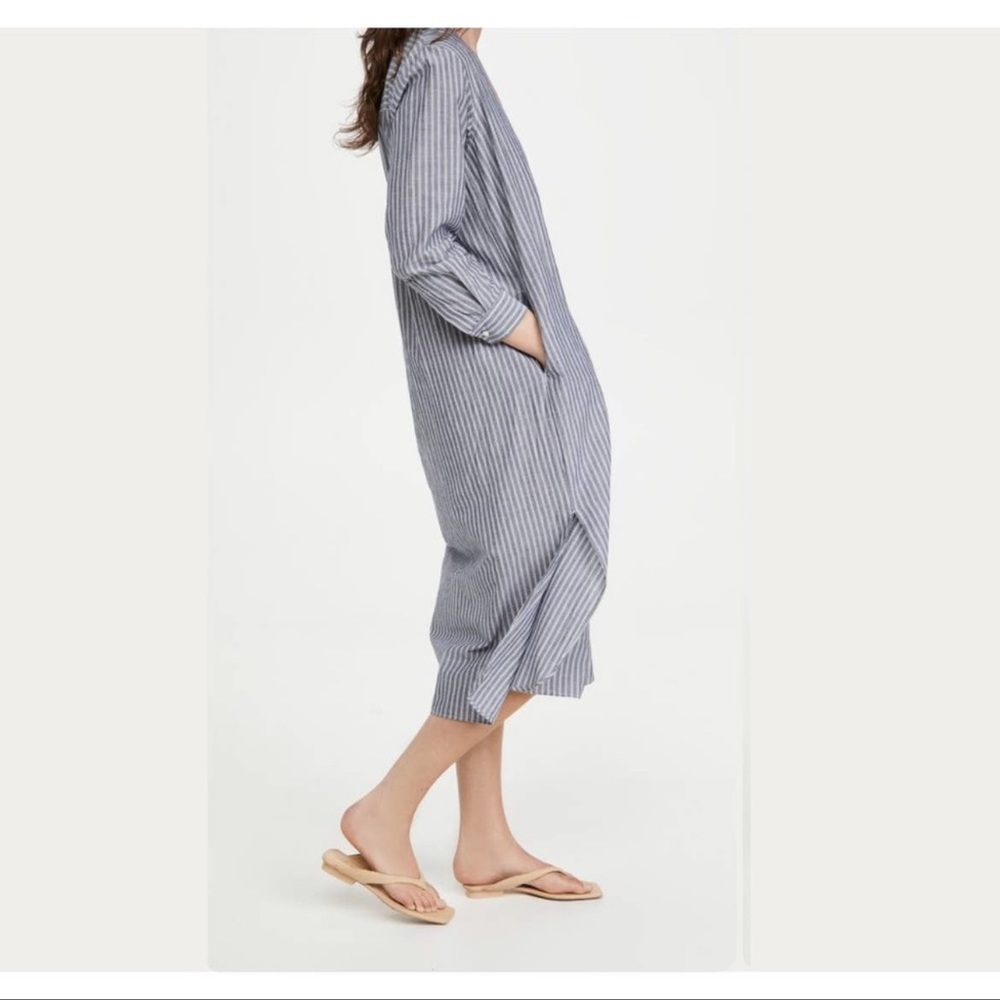 (SOLD) Nili Lotan Raven Shirt Dress Midi Stripe Dress - Picture 2 of 11